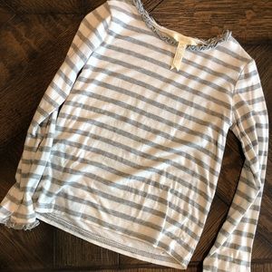 Girls grey stripe with ruffles